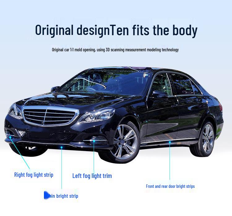 Хромированная накладка переднего и заднего бампера для Mercedes-Benz: E180, E200, E260, 300L