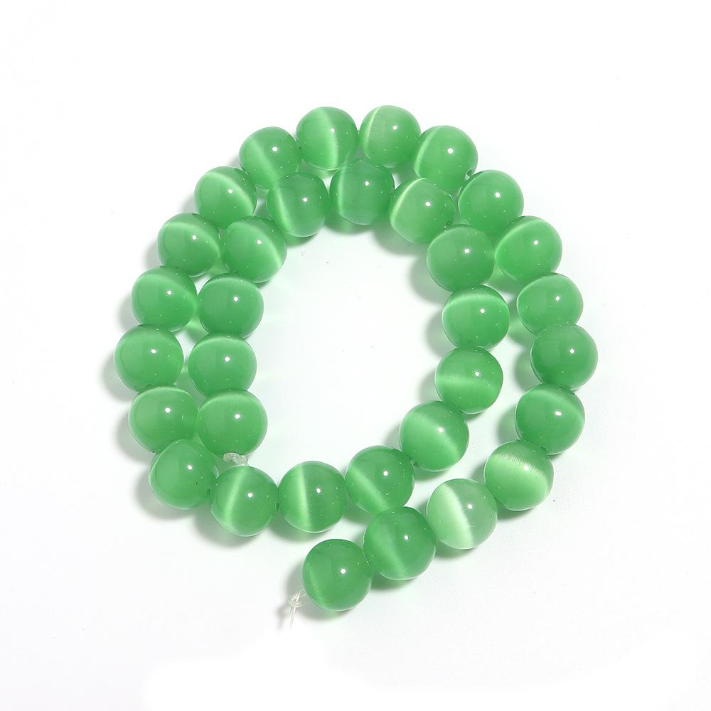 Зеленый опал, круглые бусины из свободного камня для изготовления ювелирных изделий, браслет-подвеска «сделай сам», 15 дюймов, нить