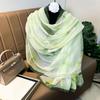 180*135cm Summer Silk Scarf Women Outdoor Shawl Bandanna Foulard Female Beach Fashion Luxury Oversized Shawl Head Hijab Wrap