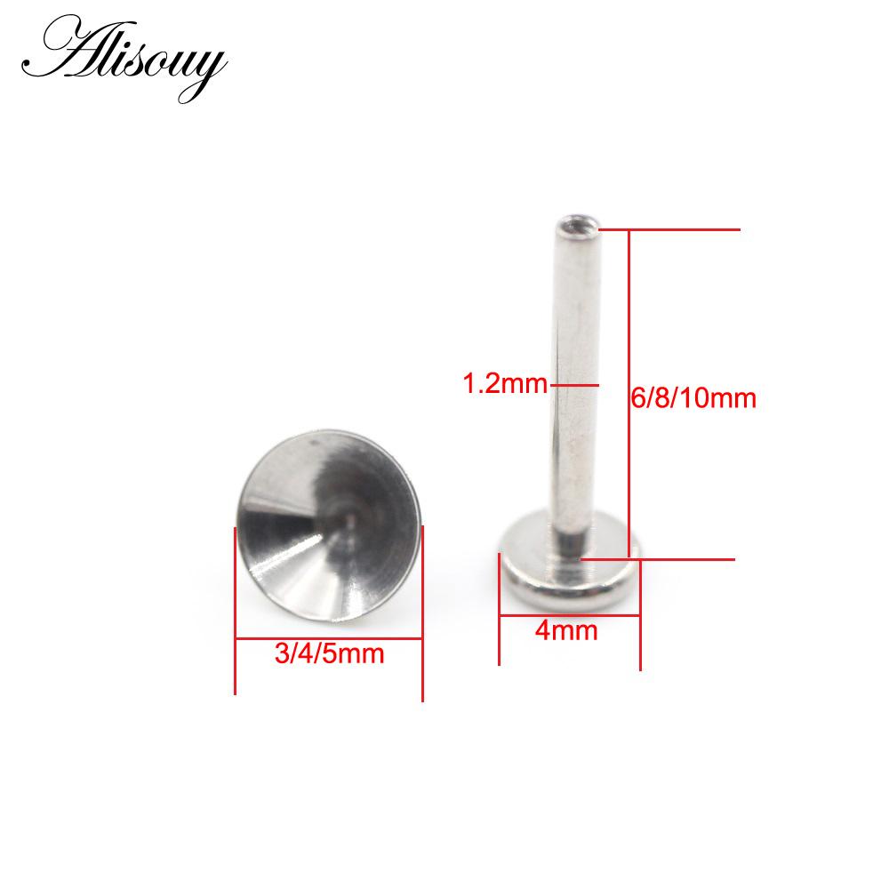 Alisouy 1PC G23 Titanium Funnel Screw Thread Ear Tragus Helix Bar Labret Lip Ring Cartilage Stud Earring Piercing Body Jewelry