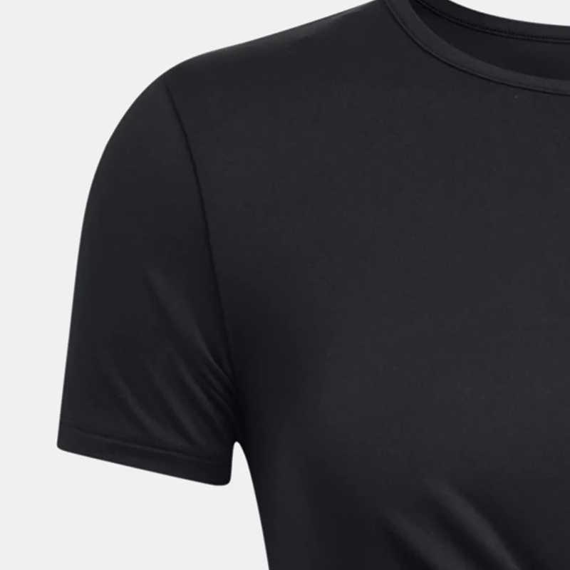 Under Armour Футболка с круглым вырезом и коротким рукавом, женская, черная, 1383647-001
