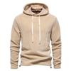 Men's Long Sleeve Hooded Sweatshirt Versatile Men's Fleece Thermal Sweatshirt