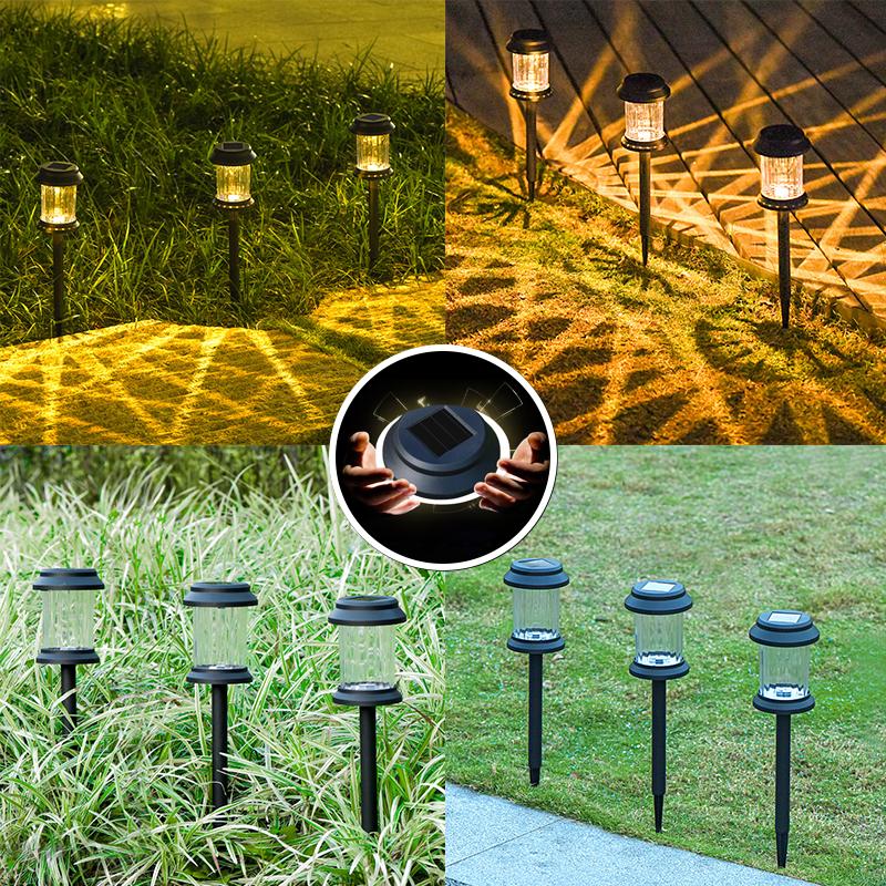 1Pcs Solar Garden Lawn Lights  LED Street Lamps Outdoor Waterproof Solar Stake Lights for Pathway Yard Path Landscape Decor