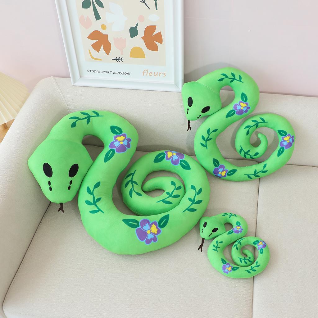 Змея Животное Питон Водяная Устрица Скелет Змея Цветок Персика Змея Сине-белая плюшевая игрушка Подушка на Хэллоуин