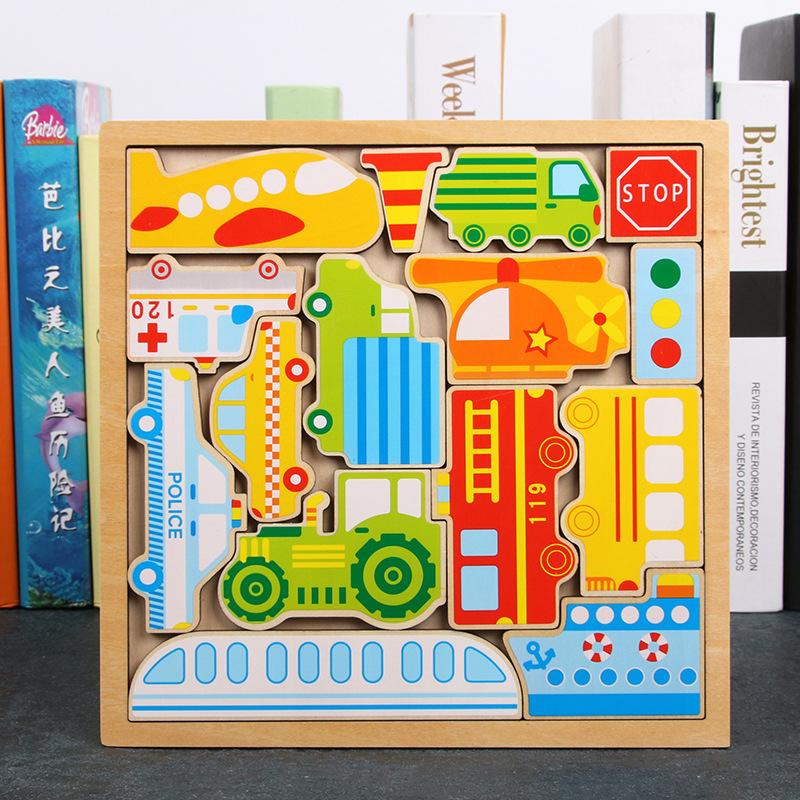 Children's Puzzle Creative Wooden Three-dimensional Puzzle Tetris Three-dimensional Animal Puzzle Puzzle Board Building Block Toy