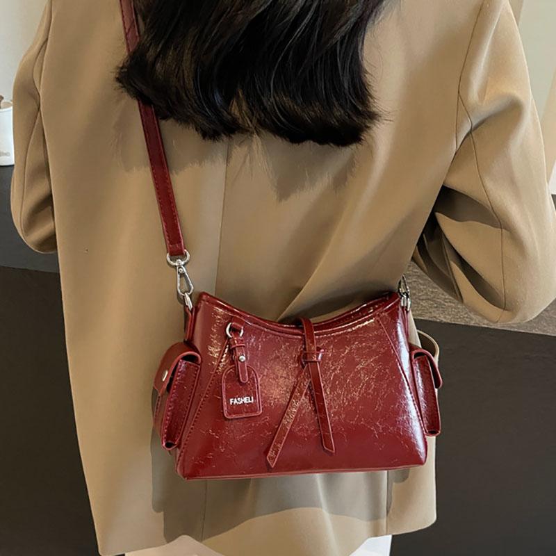 Мягкая кожаная женская сумка через плечо универсальная фактурная сумка большая сумка через плечо квадратная и ретро и маятниковая новая