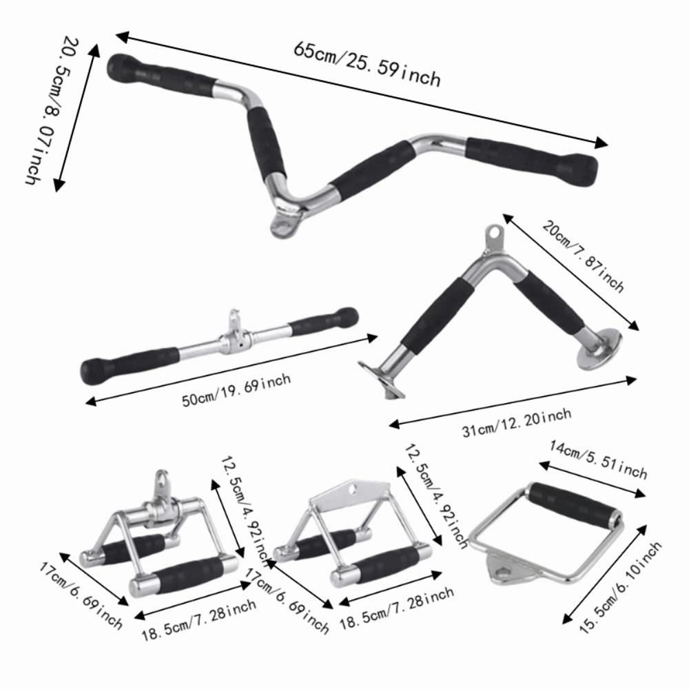 V Shape Bar Double D Row Handle Rubber Cover Gantry Lever Handle Fitness Equipment