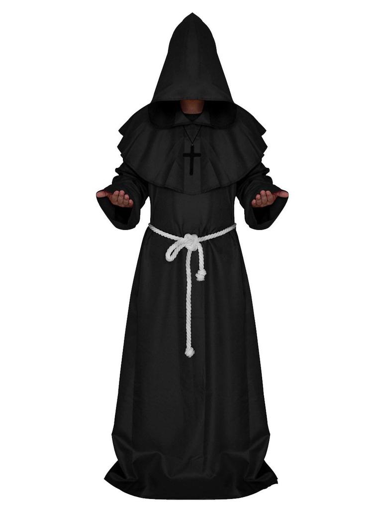 Medieval Monk & Wizard Costume - Halloween Grim Reaper Robe for Cosplay & Role-Playing