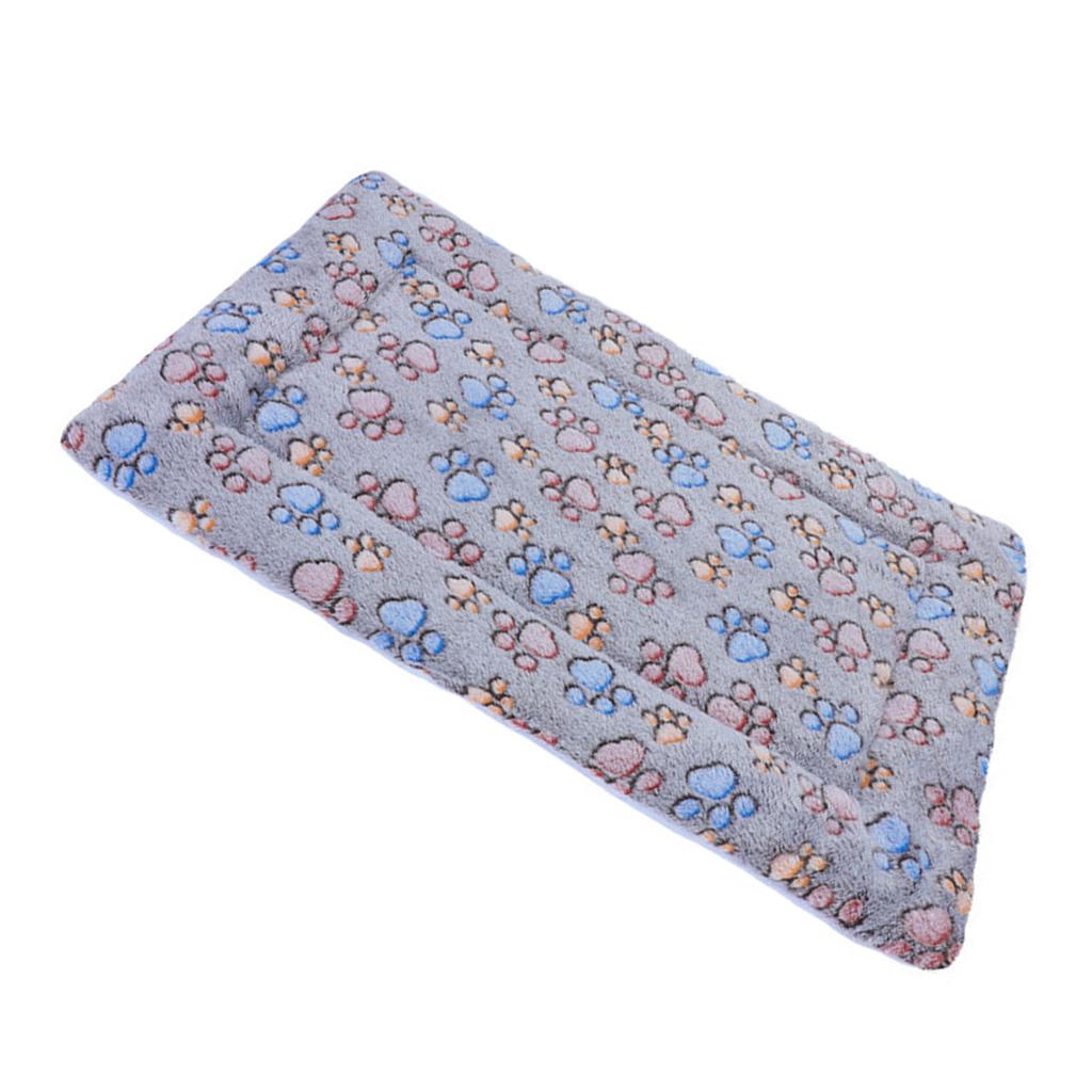 Pet Sleeping Pad Warm Thickened Double Sided Cartoon Footprint Cat Dog Sleep Bed Mat for Autumn Winter S