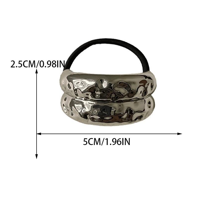 Cool Elegant Temperament Geometric Metal Hair Rope for Woemn Korean Style High Elasticity Does Not Hurt The Hair Scrunchies Fash