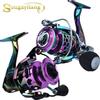 SOUGAYILANG Multicolor Carbon Drag Spinning Fishing Reel 12+1BB 6.0:1 High Speed Saltwater/Freshwater Carp Fishing Reels