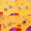 Halloween Charms Bead Copper Luminous Pumpkin Ghost Dangle Fit Bangle Bracelet Necklace Diy Jewelry