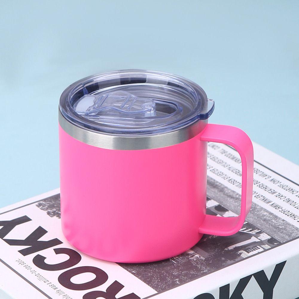 Кружка с двойными стенками и ручкой, термокружка из нержавеющей стали, прочная изолированная бутылка для воды, для молока