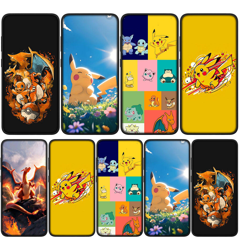 Cover for iPhone 17 16 15 Xiaomi Poco Redmi Note 14 13 12 11 Pro Max X 9 16e Samsung Galaxy S25 S24 S23 OPPO Huawei Cute Pikachu Charmander Phone Case