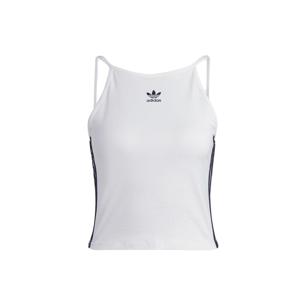 adidas Оригинальная майка-трилистник Adicolor Classics с логотипом в виде буквы и тремя полосками, женские топы белого цвета IB7303