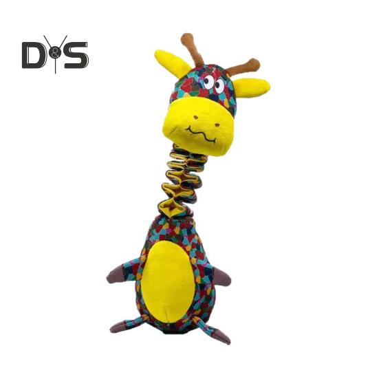 Пищащая игрушка для жевания собак с хрустящей бумагой, плюшевая игрушка в форме жирафа/змеи, перетягивание каната, интерактивная мягкая игрушка для маленьких, средних и больших собак