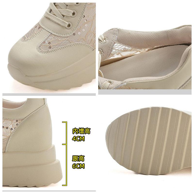 Fujin 10 см сетчатая платформа танкетка массивные туфли из натуральной кожи скрытые каблуки женские летние весенние осенние прогулочные кроссовки мода