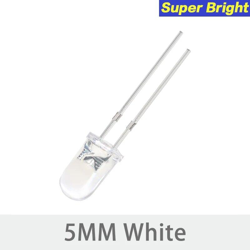 Набор суперярких 5-мм светодиодов - 50-100 шт. синего, зеленого, красного, желтого, белого цветов для DIY электронных проектов