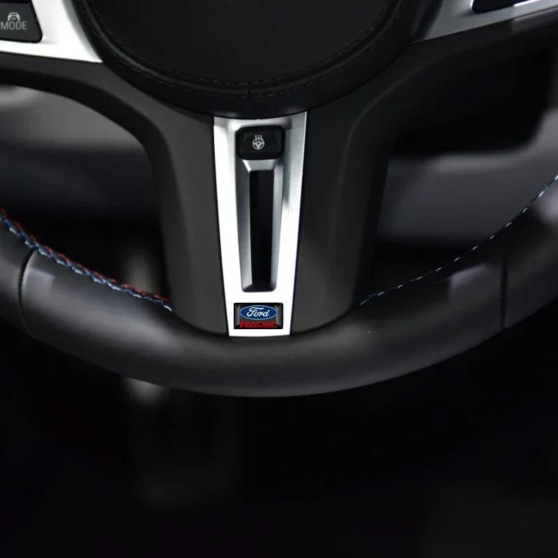 Автомобильная наклейка Ford 10 шт. Наклейки на кнопки руля автомобиля, наклейки с логотипом мультимедиа для Ford Fiesta EcoSport Escort focus 1 2 3 mk2