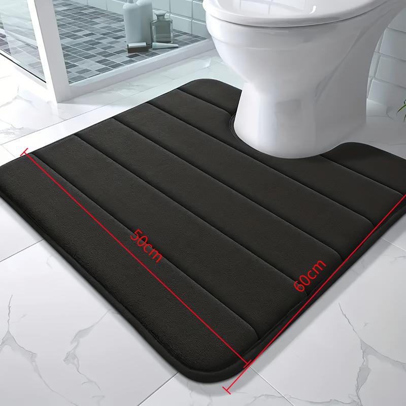 §Memory Foam U-Shaped Toilet Mat Anti-Skid Super Absorbent Bathroom Carpet Bath Mat For Bathroom Decor