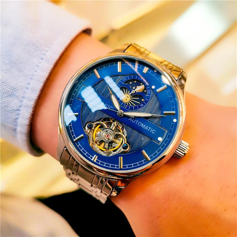 Часы мужские высококачественные красивые трендовые водонепроницаемые турбийонные автоматические механические часы мужские водонепроницаемые светящиеся