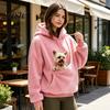 Dog Carrying Sweatshirt Women Pet Sling Hoodie, Oversized Hooded with Kangaroo Animal Holder Top Pouch, Cat Pouch Fleece Pullover