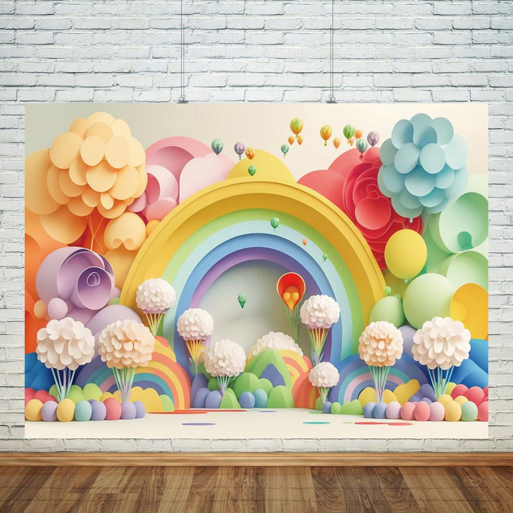 Teddy Bear Colorful Balloons 1st Birthday Backdrop Kids Gifts Baby Shower Oh Baby Background For Photography Photo Props Studio