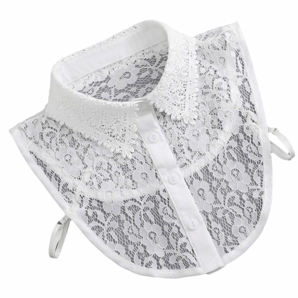 Breathable Fake Collar Pure Color Vintage Lace False Blouse Collar Fashionable Front Tie Detachable Collar Children's Wear