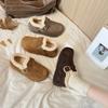 Коровья кожа версия толстая подошва бархат все включено Birkenstocks женские новые зимние пушистые ботинки сноубутсы теплые хлопковые ботинки