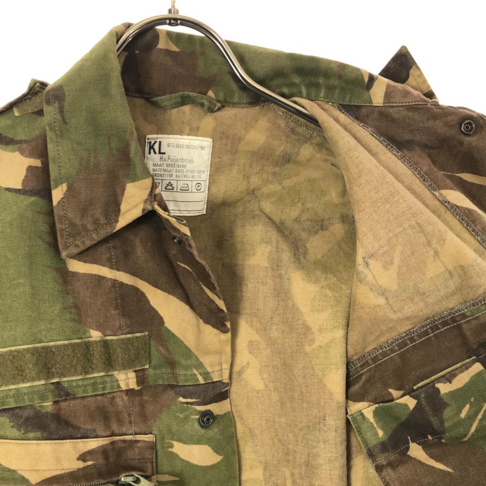 90s KL Dutch Army camouflage Long sleeve Military jacket khaki Old Men's Used