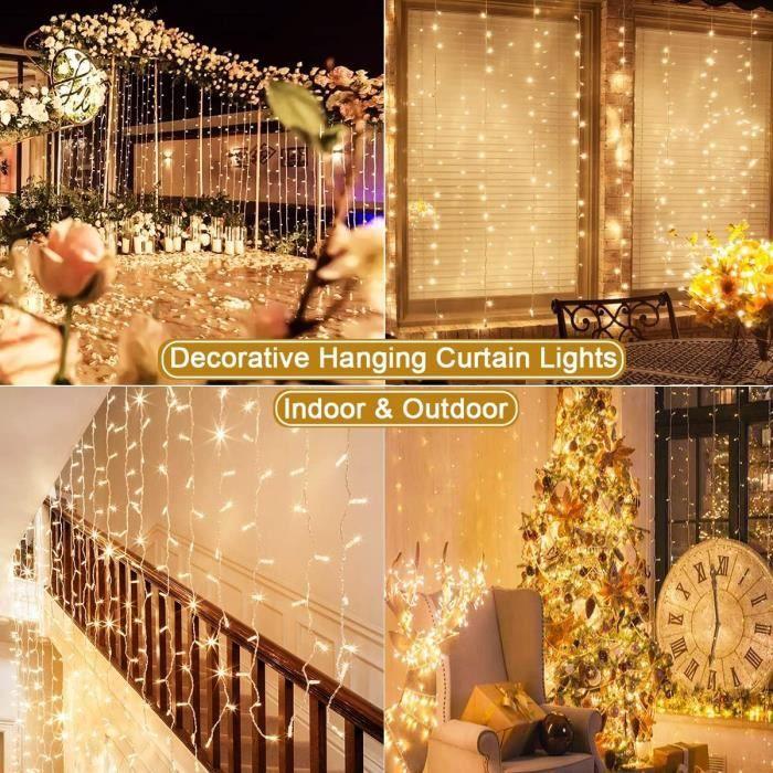 Световая гирлянда - Dekofun - 600 светодиодов - 6 м x 3 м - Теплый белый - Водонепроницаемость IP65