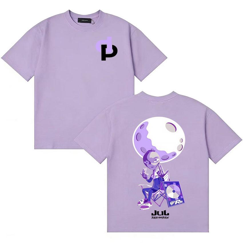 Rapper Jul Rien 100 Rien Print Tshirts French Streetwear Unisexs Women Humor Oversized Tshirt Cotton Shortsleeved Casual T Shirt