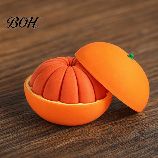 Fake Fruit Toy 3D Printed Orange Fidget Toy, Stress Relief Simulated Anti-stress Model Decoration Ornament for Home Office Lifelike