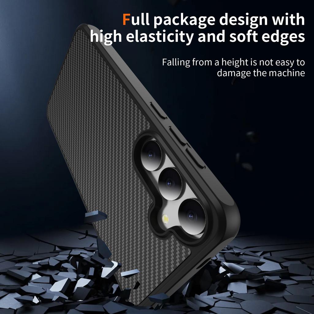 Модный чехол из углеродного волокна с защитой от отпечатков пальцев для Samsung Galaxy S25 Ultra S24 S23 Plus S 25 24 Чехол для телефона