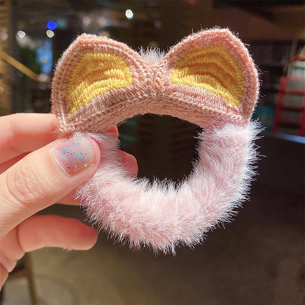 Женская модная плюшевая повязка для волос, милый вязаный галстук для волос, веревка для головы, кобура с хвостиком