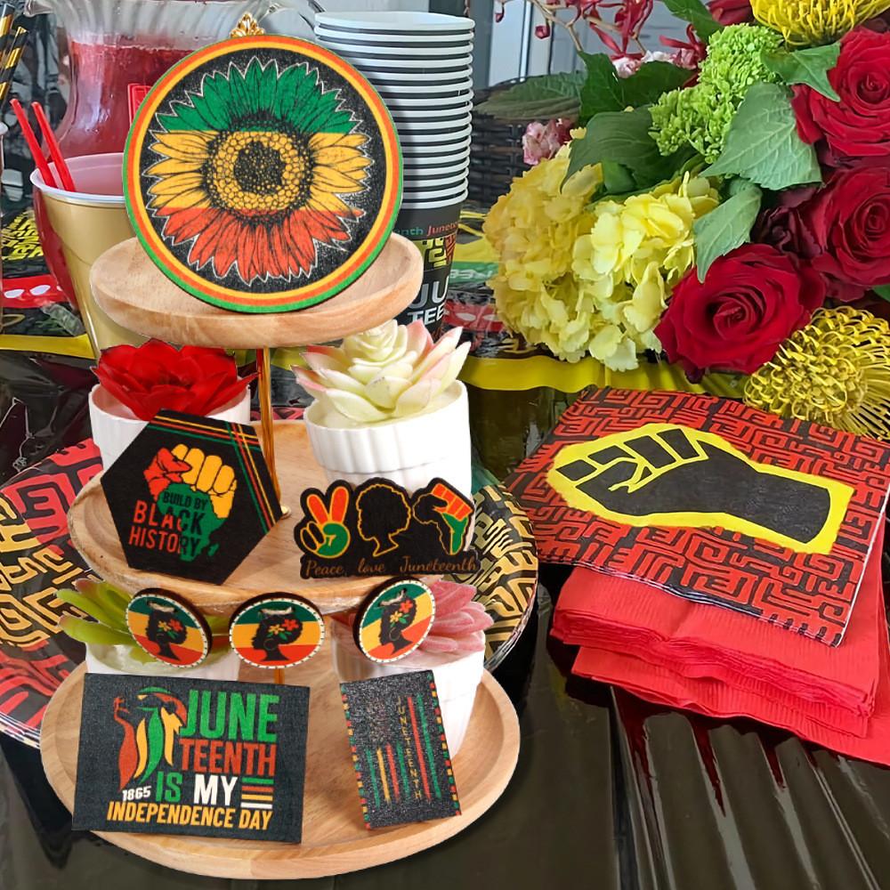 Stylish June Festival Wooden Tray Decoration For Creating A Joyous Juneteenth Atmosphere