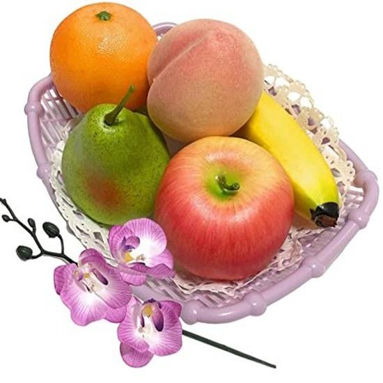 3world Food Sample Fruit Flower Basket Display Altar Offering SW1017 Luxurious Real Type (5 Variety Set)