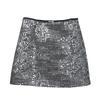 Heavy Industry Silver Sequined Skirt Female Small 2025 Sparkling Streamer A-line Bag Hip Skirt Zipper Uchimura Female Skirt