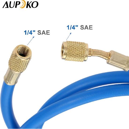 Зарядные шланги для хладагента кондиционера R410A, 60-дюймовый зарядный шланг R410A для ОВК с 1/4''