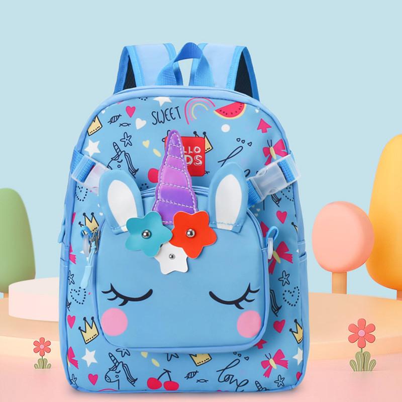 Charming Unicorn Print Kids Backpack Ideal For School Spacious Design With Breathable Material