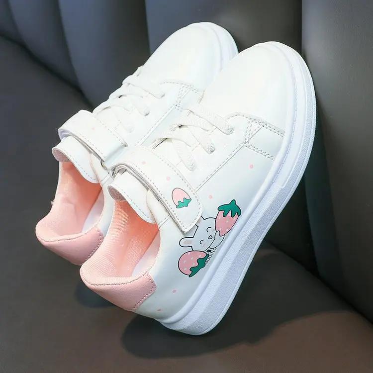 Fashion Girls Students Casual Flats Shoes for Kids Spring Autumn Solid White Sports Running Shoes Children Sneakers Teenagers Wear 3-16Y