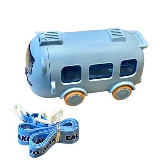 Бутылка для воды с изображением мультяшного автобуса и трубочкой 500 мл с герметичной крышкой, новинка для детей