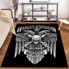 Ковер с дизайном «Череп и Крылья» Harley-Davidson для энтузиастов мотоциклов. Подходит для использования в качестве противоскользящего покрытия для гостиной, спальни, диванов.