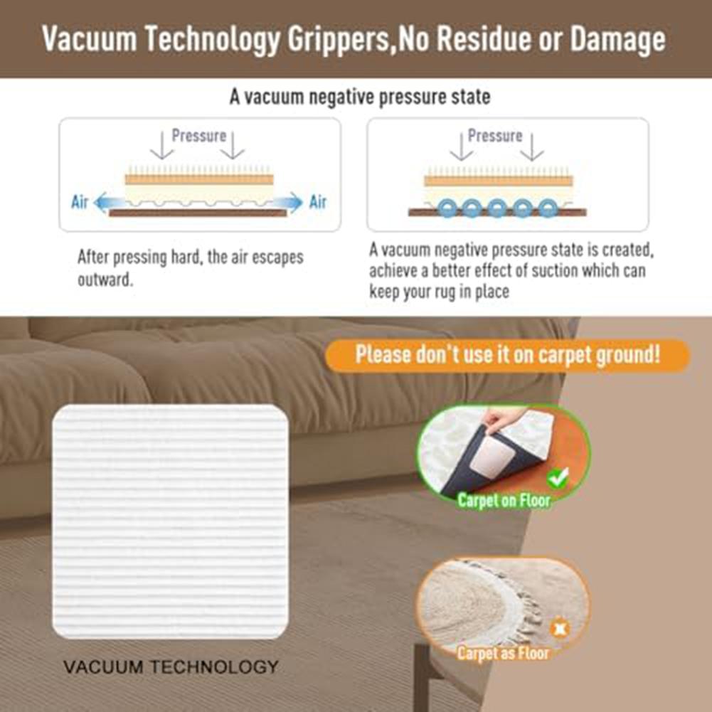 8 шт. Противоскользящие наклейки для ковра 10*10*0,2 см Липкие подушечки для ковра для дома: Надежная и не оставляющая следов Защита пола Домашние аксессуары