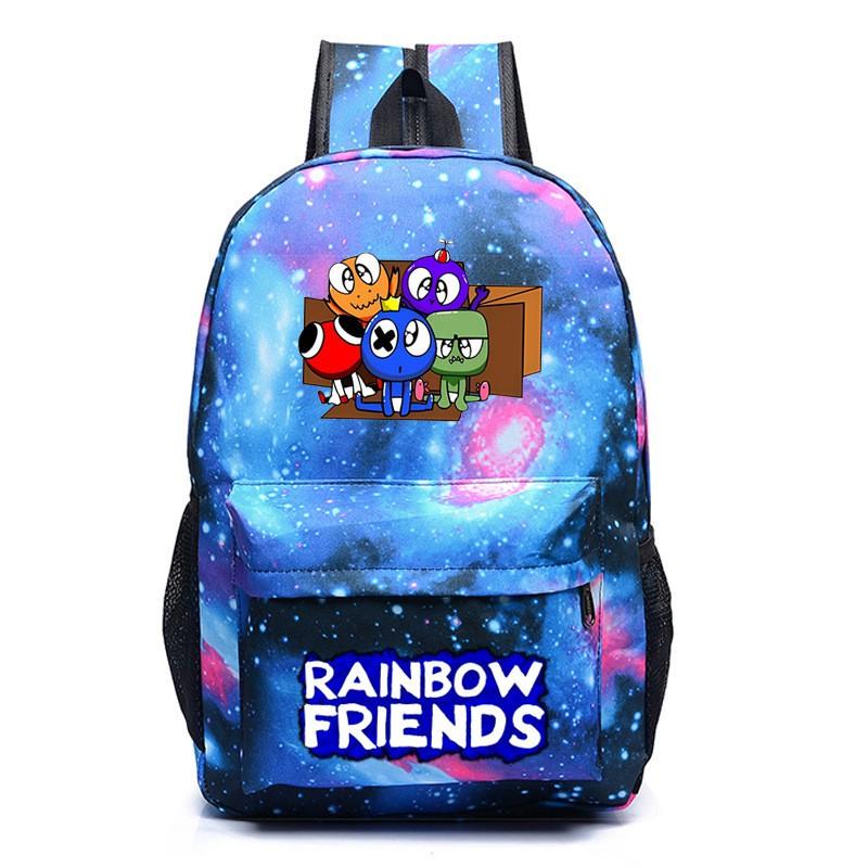 Мультяшный школьный рюкзак Rainbow Friends для детей, мальчиков и девочек, легкий, из ткани Оксфорд, для книг, с эргономичными лямками