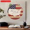 2D Flat 20*20cm1pc Retro Style Sweet Home America Flag Pattern&map Shape Round Wooden Pendant, Stars Symbol Patriotic Awesome Ornament for 4th of July