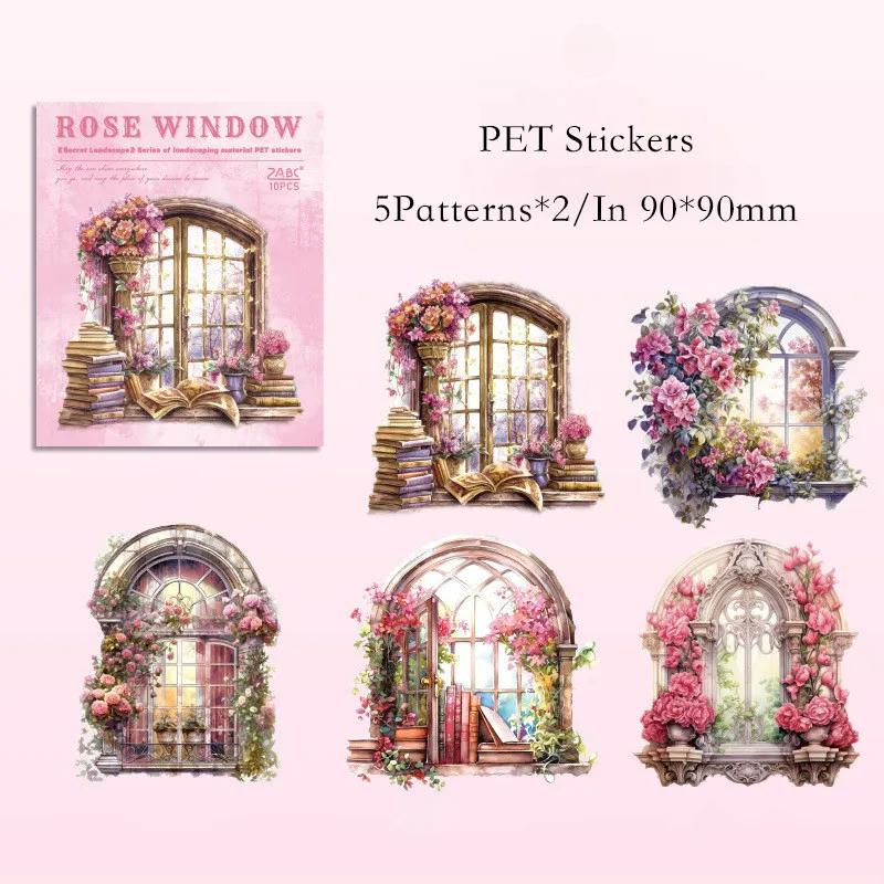 10 шт./упак. Цветочные наклейки на окна из ПЭТ-пластика, светящиеся ракушки, сделай сам, скрапбукинг, коллаж, канцелярские принадлежности, эстетика, наклейки для декора