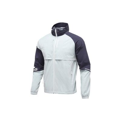 Куртка с капюшоном и логотипом Li Ning Color Block, мужские куртки, темно-синяя AFDR039-3