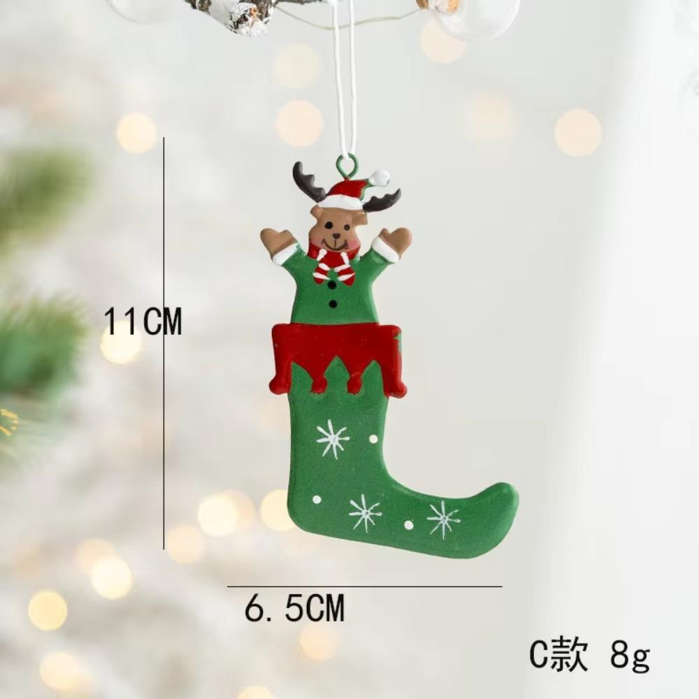 2023 Christmas Bells Iron Pendant Santa Claus Vintage Iron Painted Ornaments XMAS Home Decoration Christmas Tree Decoration
