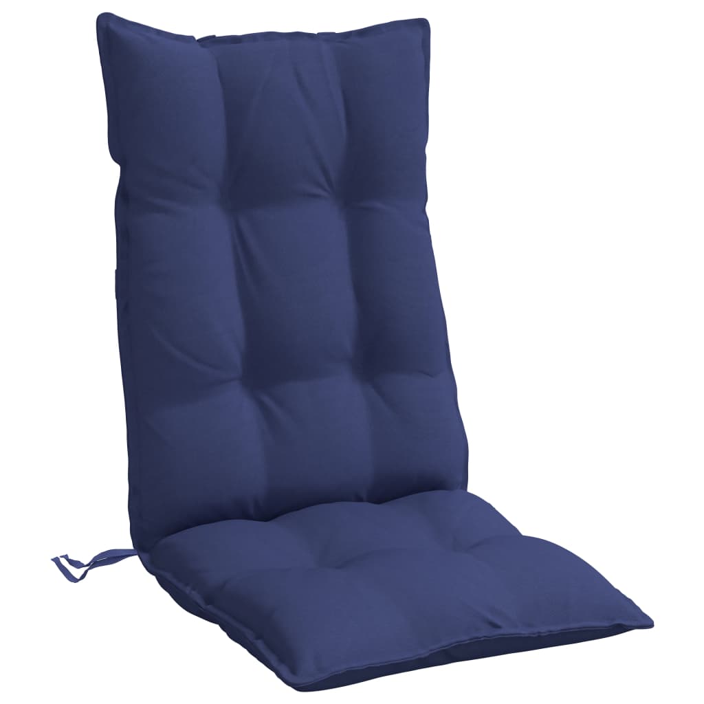 High Back Seat Cushions 6 pcs Navy Blue Oxford Fabric